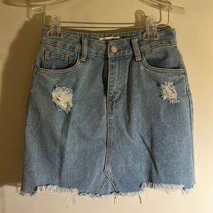 Mid thigh denim skirt